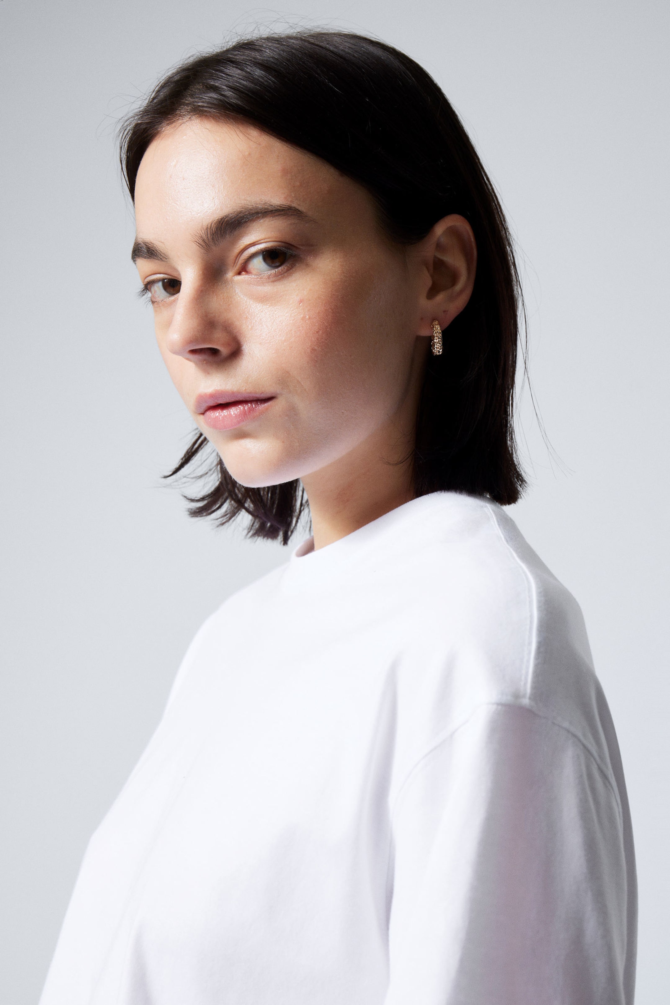 #FFFFFF - Boxy katoenen T-shirt met lange mouwen - 2