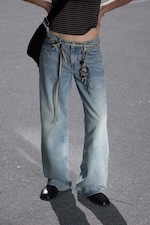 Blue Stream - Mittelblau - Ample Low Waist Loose Wide Leg Jeans - 1