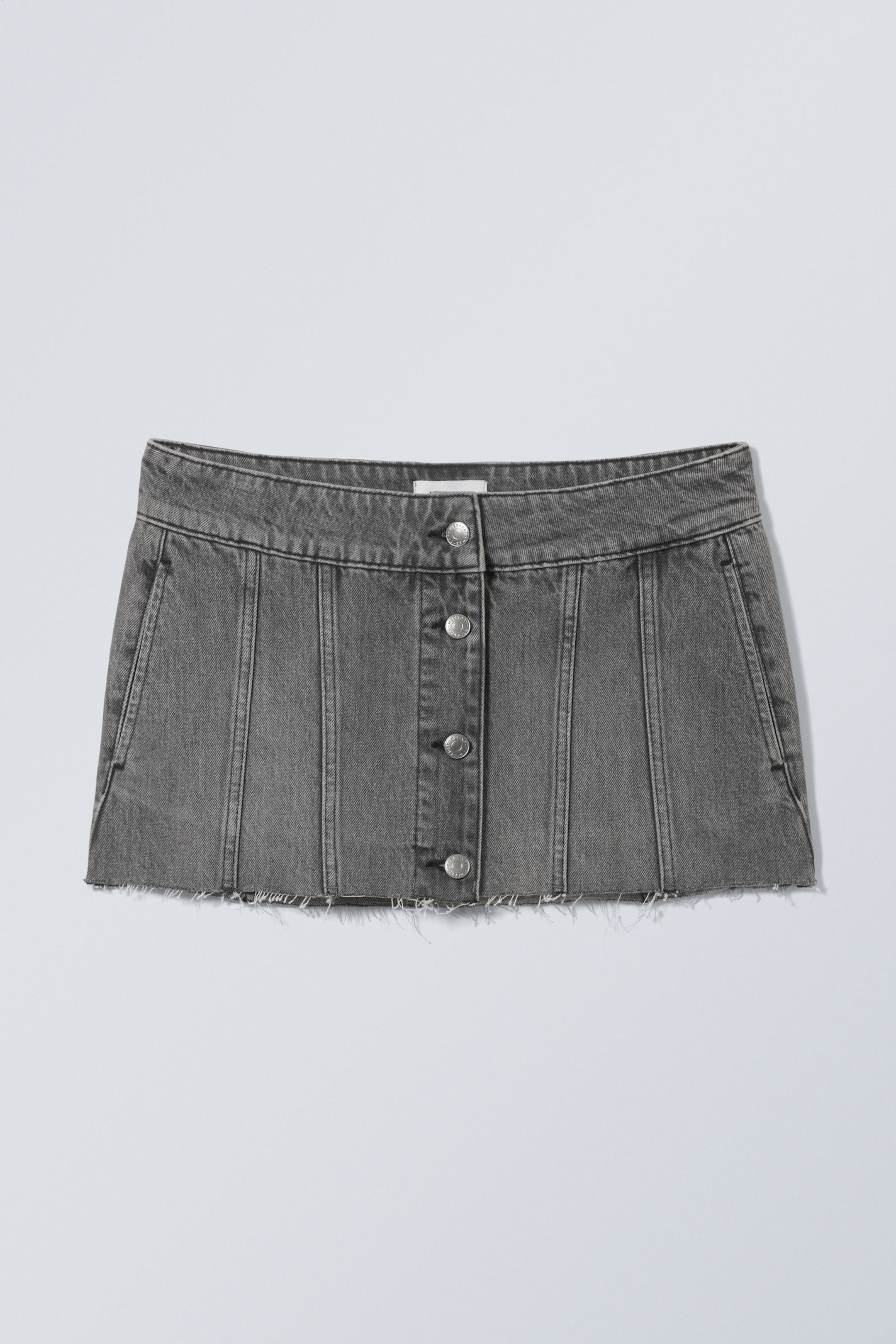 Svart Grumble - Fransad mini-jeanskjol - 1