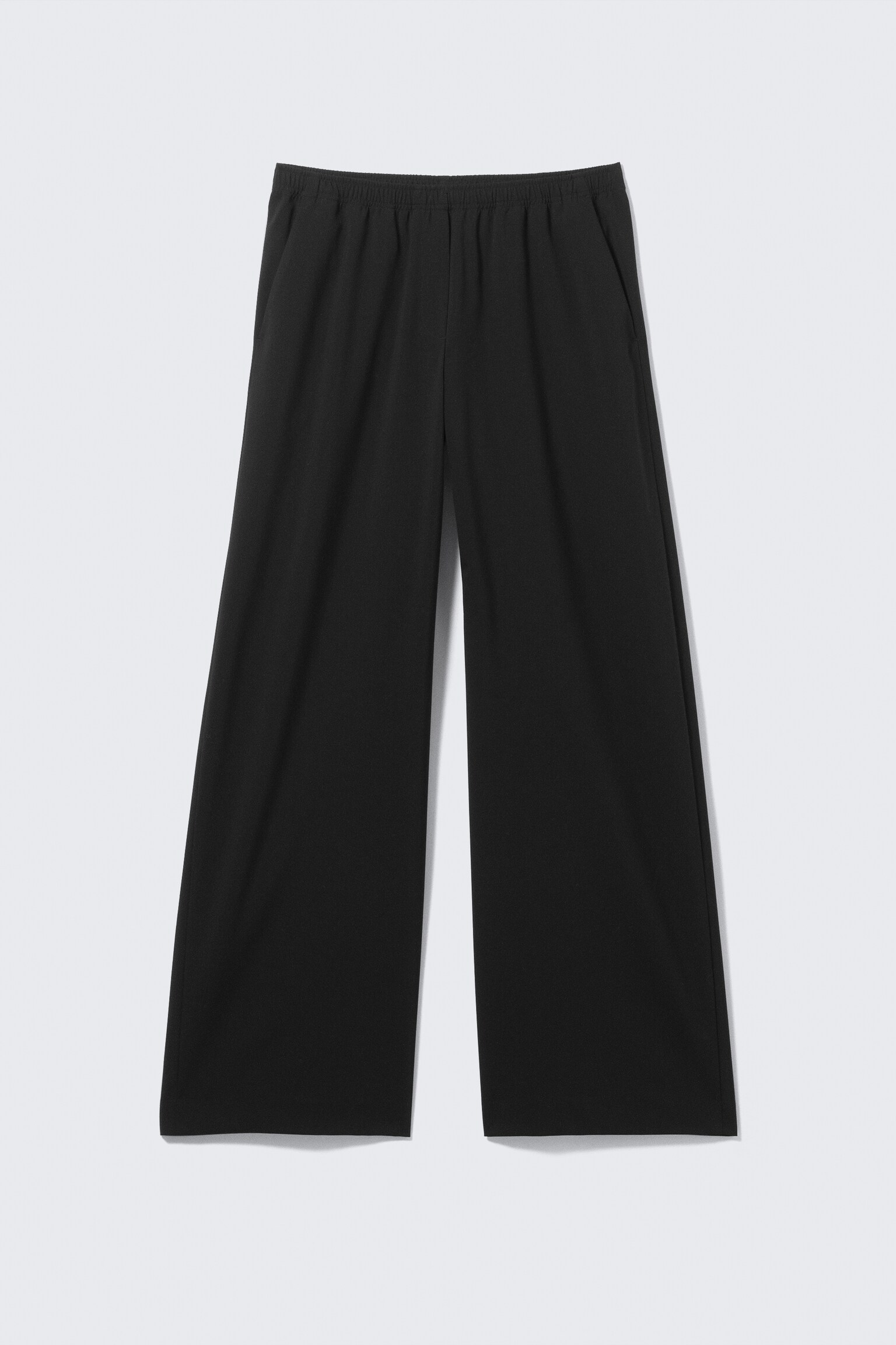 Wide Pull On Suiting Trousers - Black - 2