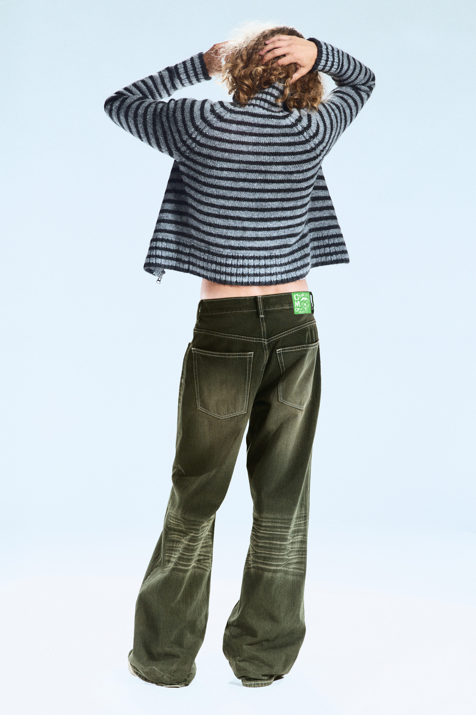 Deep Green - Khakigrön - Looser Regular Waist Loose Straight Jeans - 2