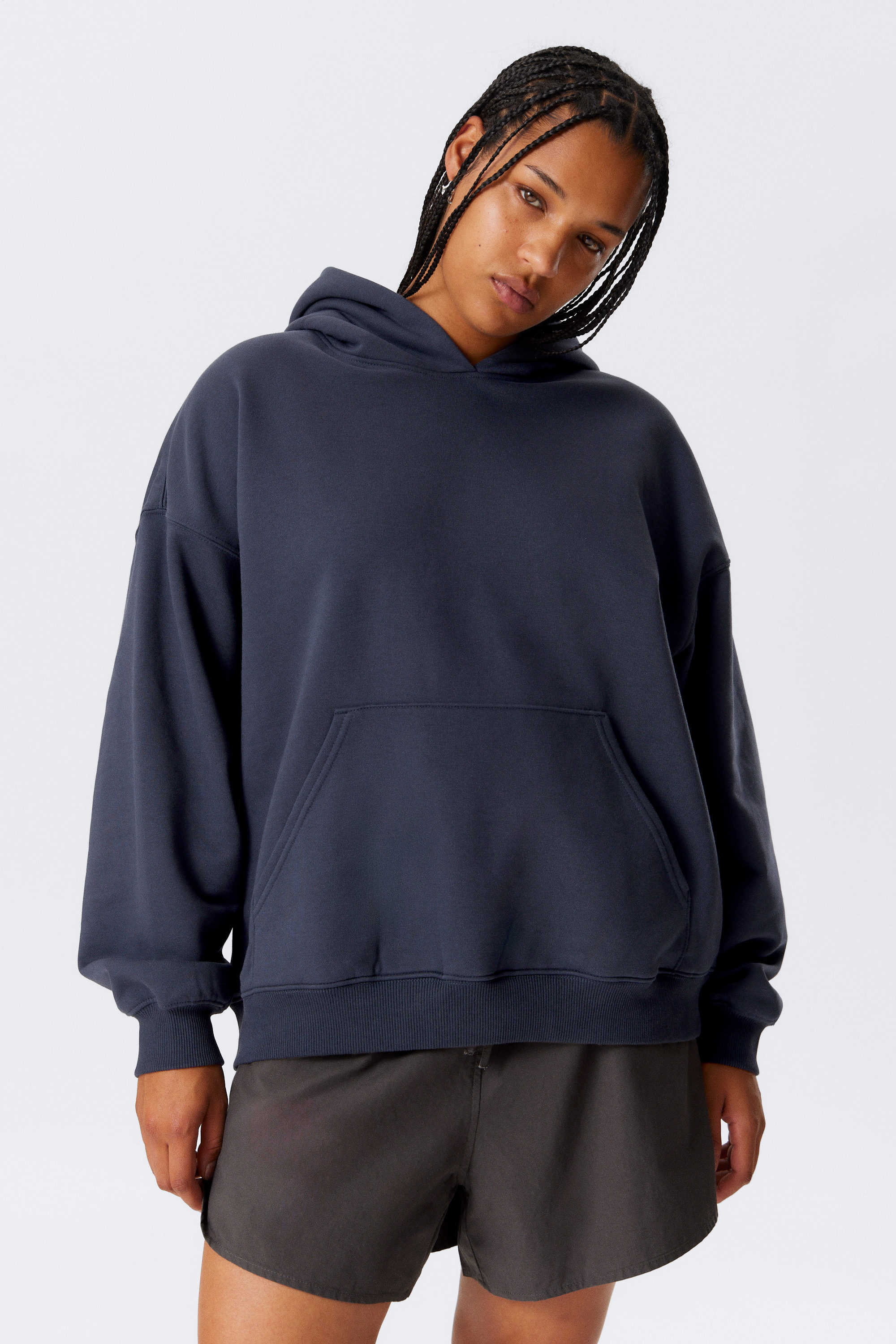 Dark Blue - Oversized Heavyweight Hoodie - 1