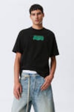 Black - Mizzion - Great Boxy Printed Graphic Tee - 0