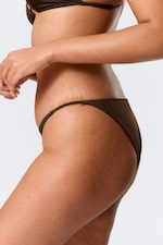 Marron foncé - Bas de bikini brésilien tanga - 1