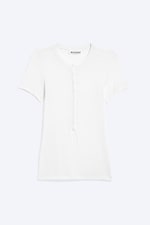 Weiß - Kurzärmliges Henley-Top - 3