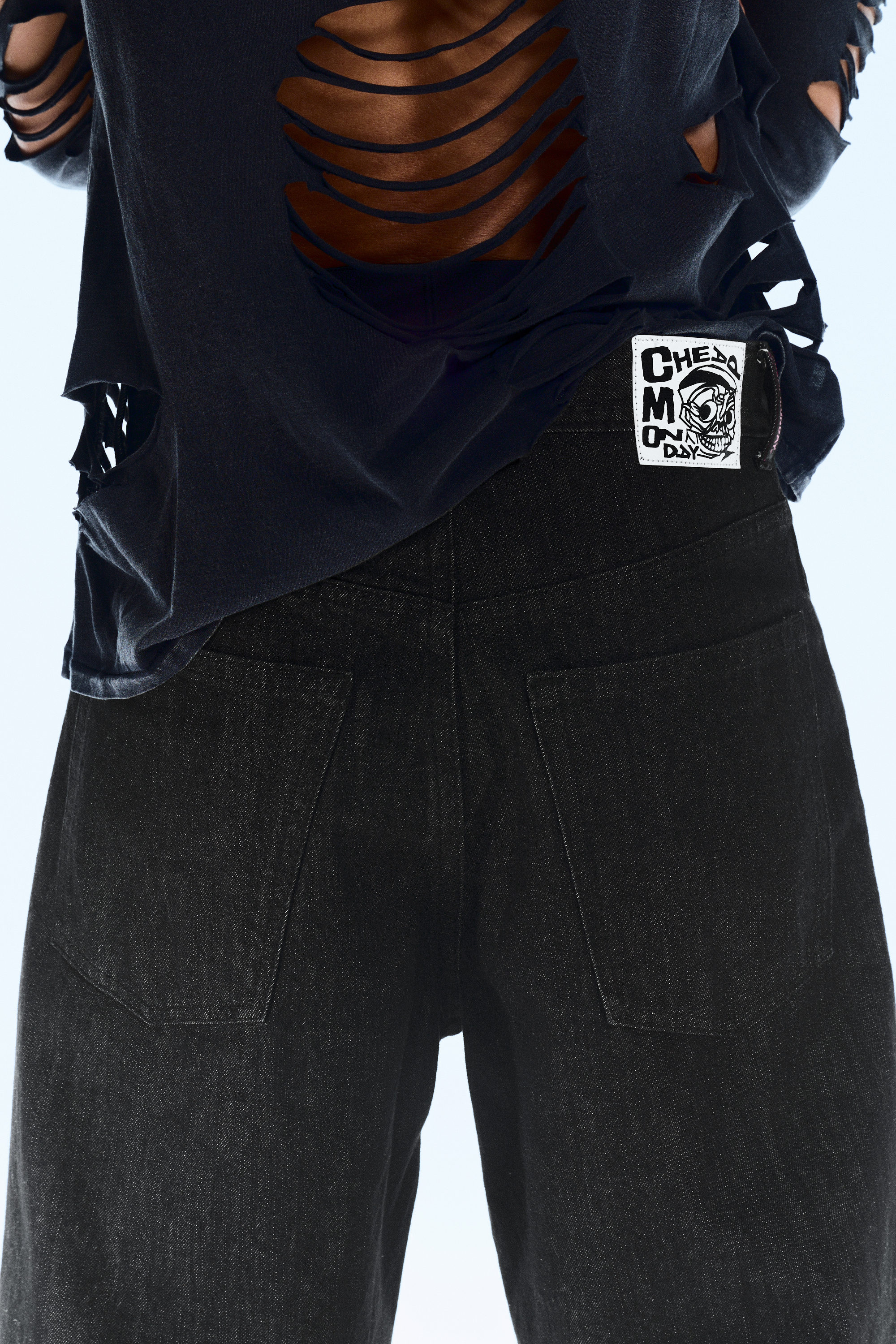 Extra Black Rinse - Looser Regular Waist Loose Straight Jeans - 6