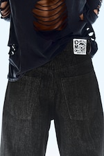 Extra Black Rinse - Looser Regular Waist Loose Straight Jeans - 3