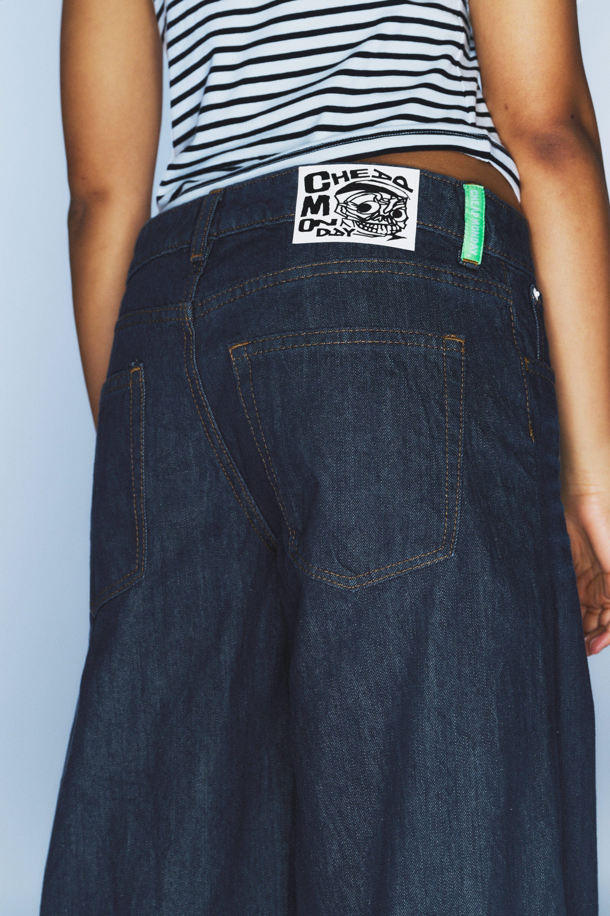 Blue Rinse - Dark Blue - Poser Regular Waist Loose Wide Jeans - 2