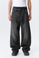 Chelsea Black - Black - Astro Mid Rise Loose Baggy Leg Unisex Jeans - 1