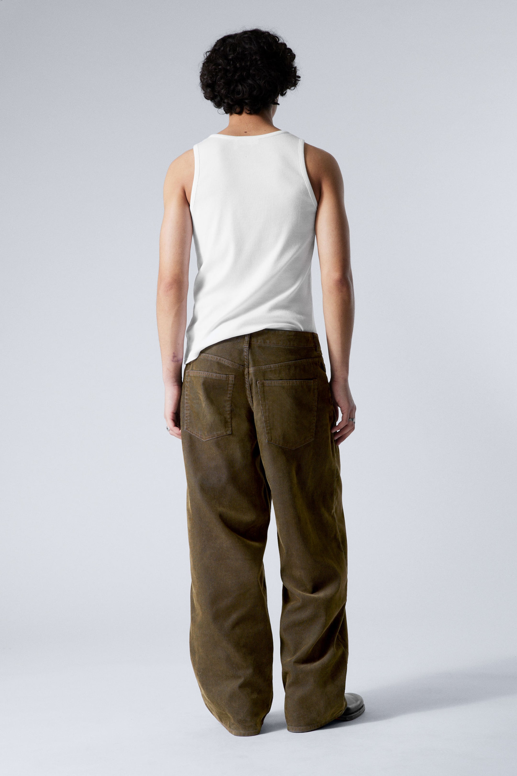 Two-toned Dark Mole - Astro Loose Baggy 2-Tone Corduroy Trousers - 5
