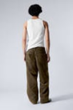 Two-toned Dark Mole - Astro Loose Baggy 2-Tone Corduroy Trousers - 5