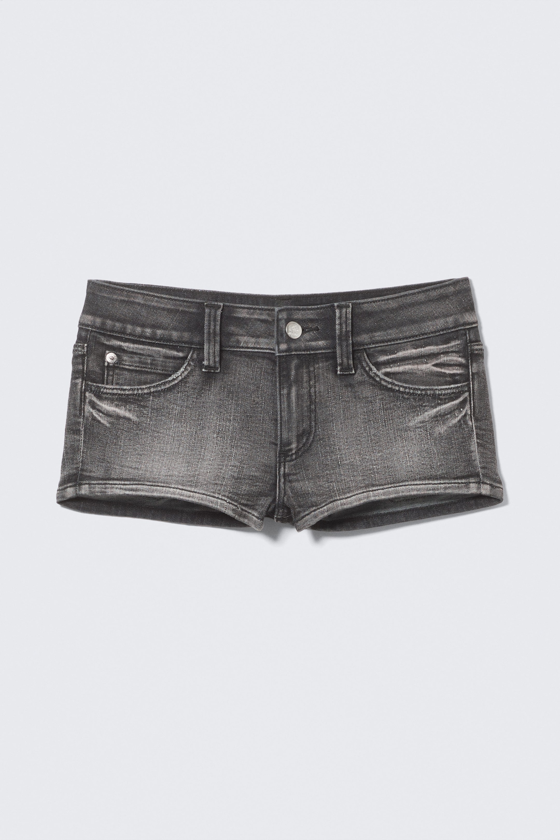Noir Moon - Gris - Mini-short denim taille basse Booty Bei - 0