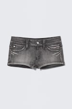 Noir Moon - Gris - Mini-short denim taille basse Booty Bei - 0