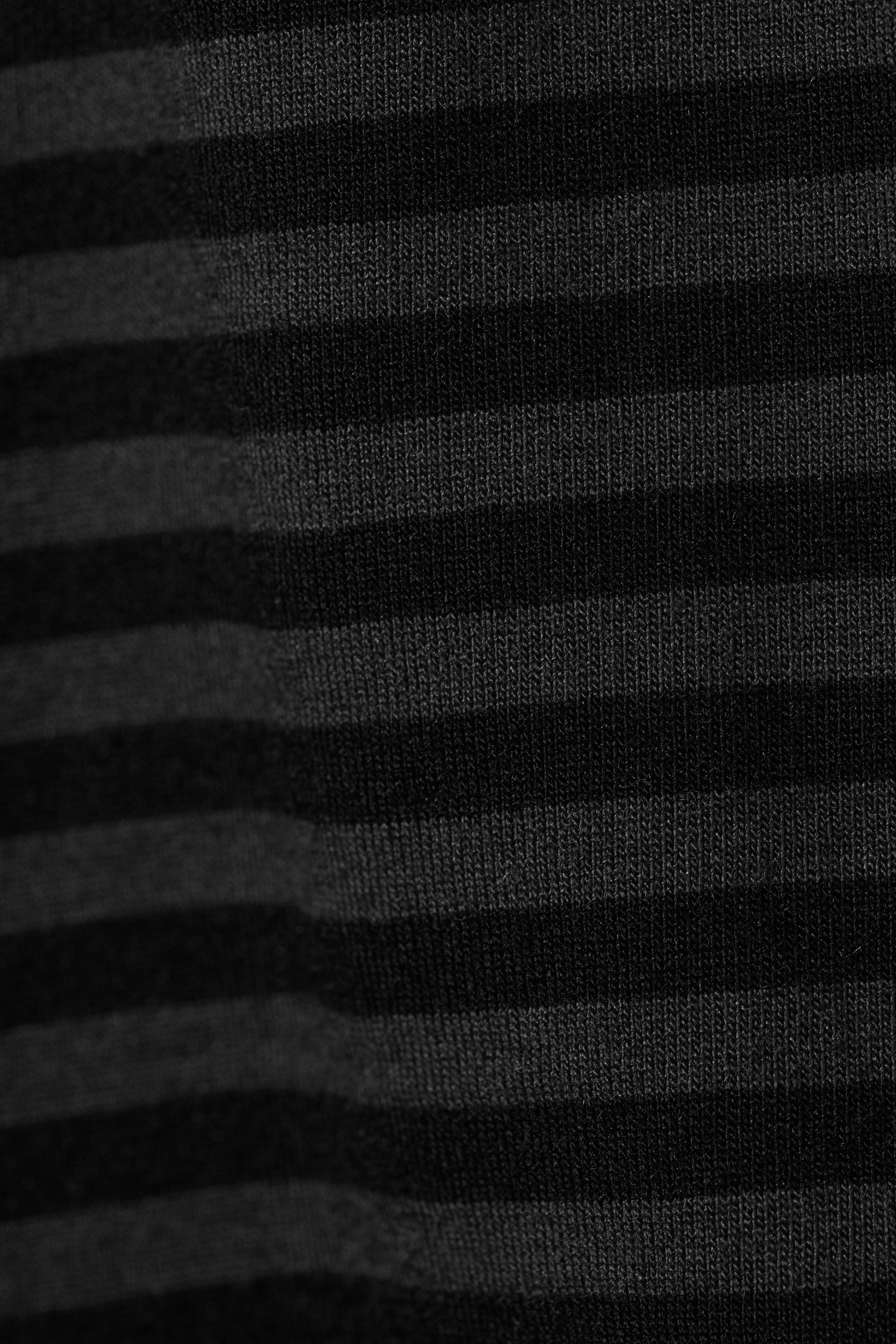 Black & Grey Stripes - JERSEY PULL-ON SHORTS - 2