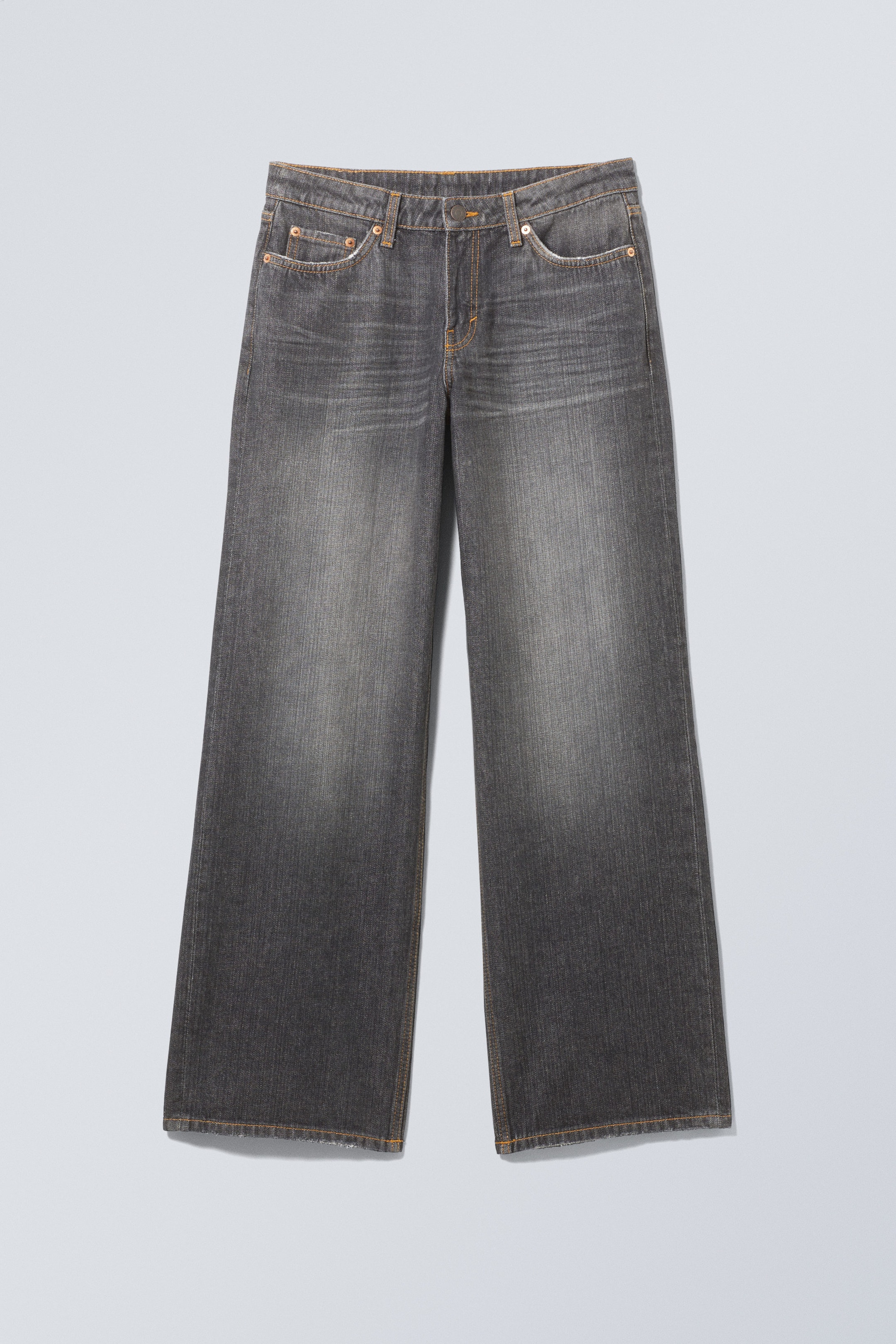 Ash Black - Schwarz - Ample Low Waist Loose Wide Jeans - 0