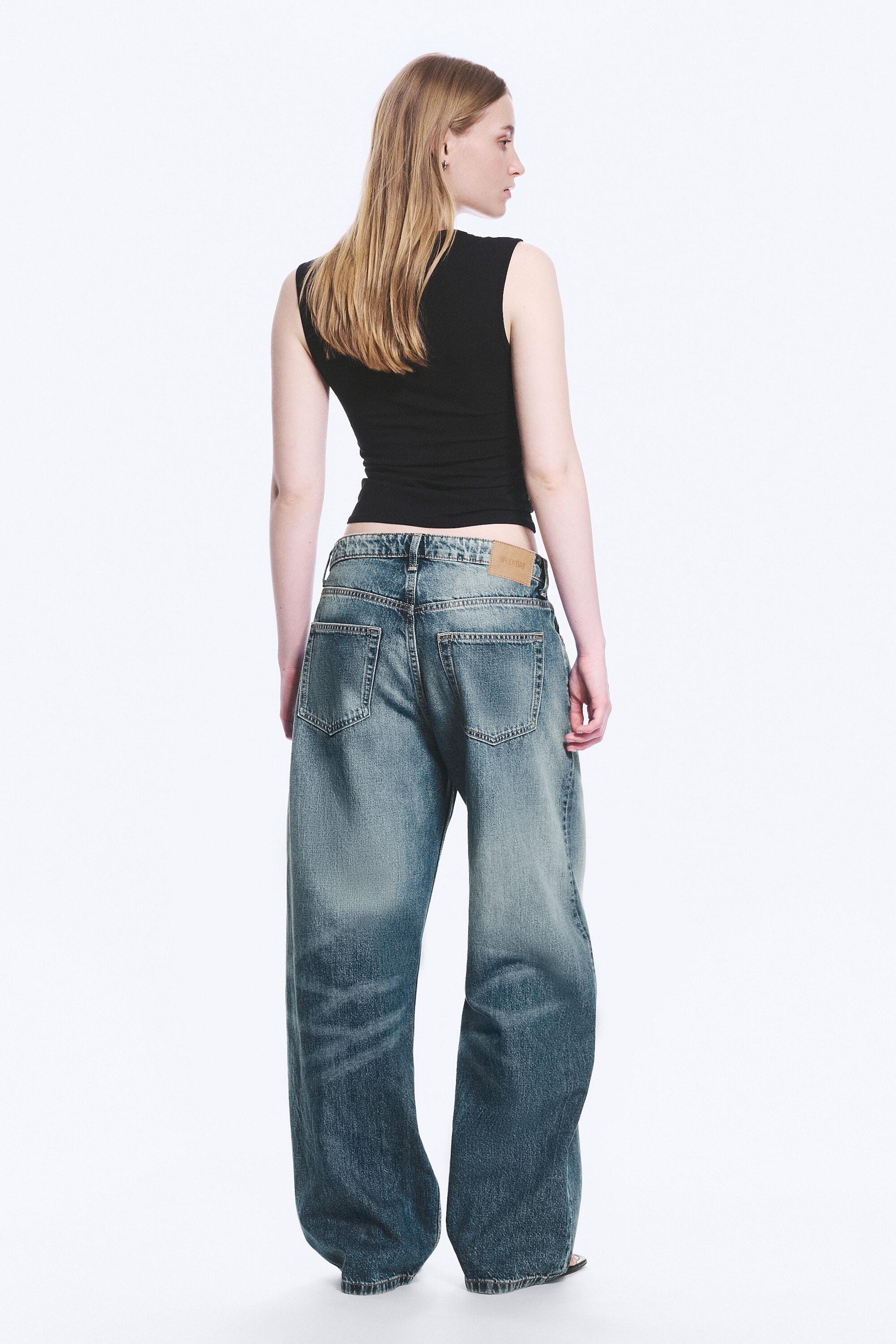 Blue Horses - Medium Blue - Missy Low Rise Loose Straight Leg Jeans - 3