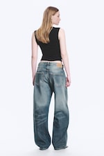 Blue Horses - Medium Blue - Missy Low Rise Loose Straight Leg Jeans - 3