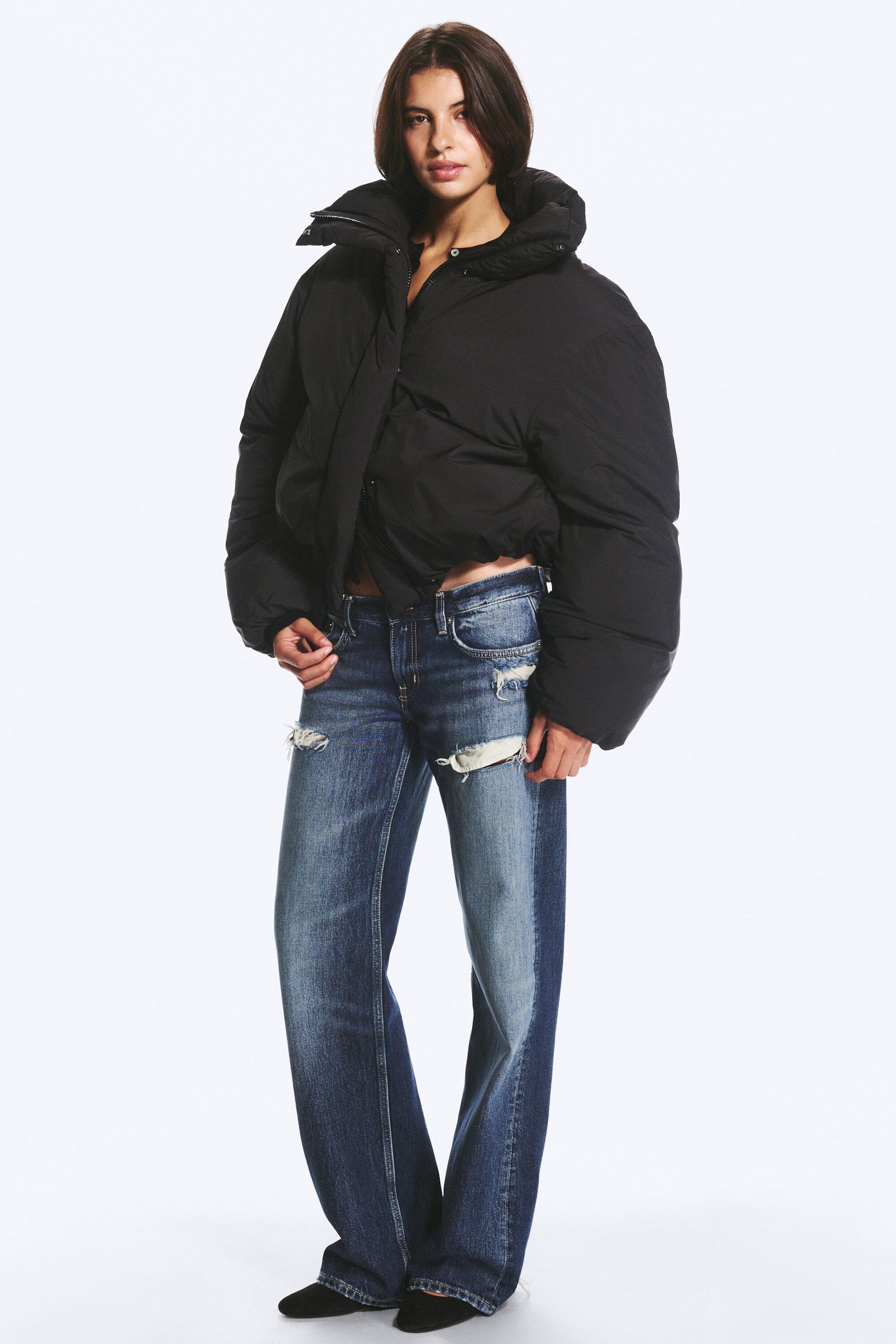 Black - Clean puffer jacket - 1