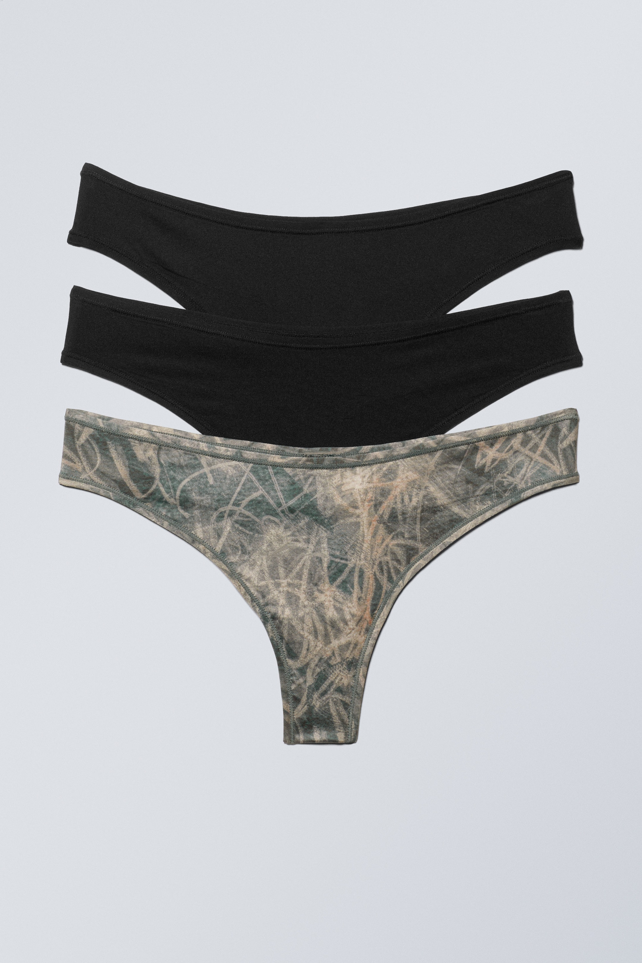 Black & Scribble - 3-pack Soul Soft Thongs - 0