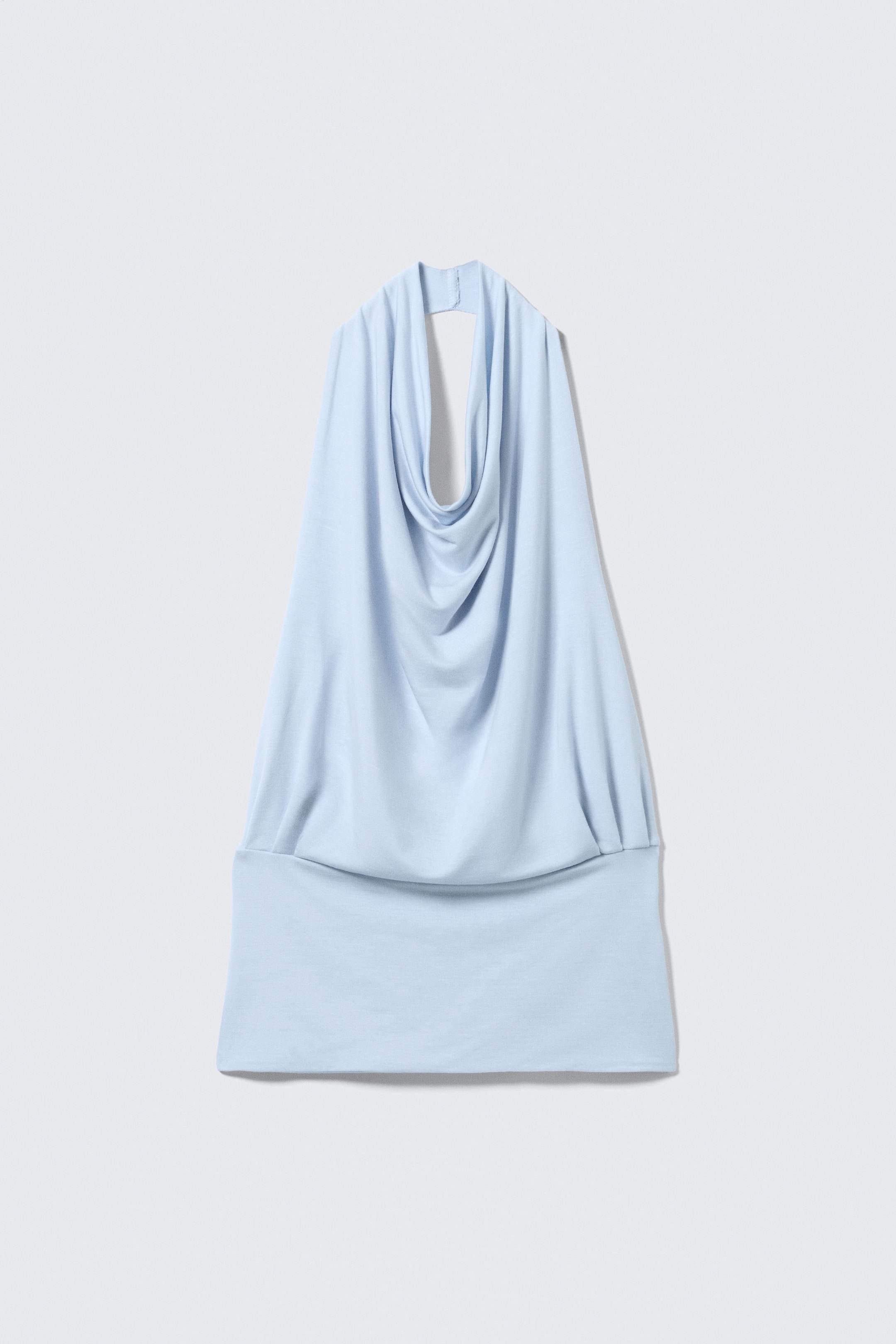 Light Blue - Draped Halter Top - 4