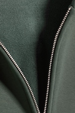 Mørkegrønn - Loose Fit Zip Hoodie - 6