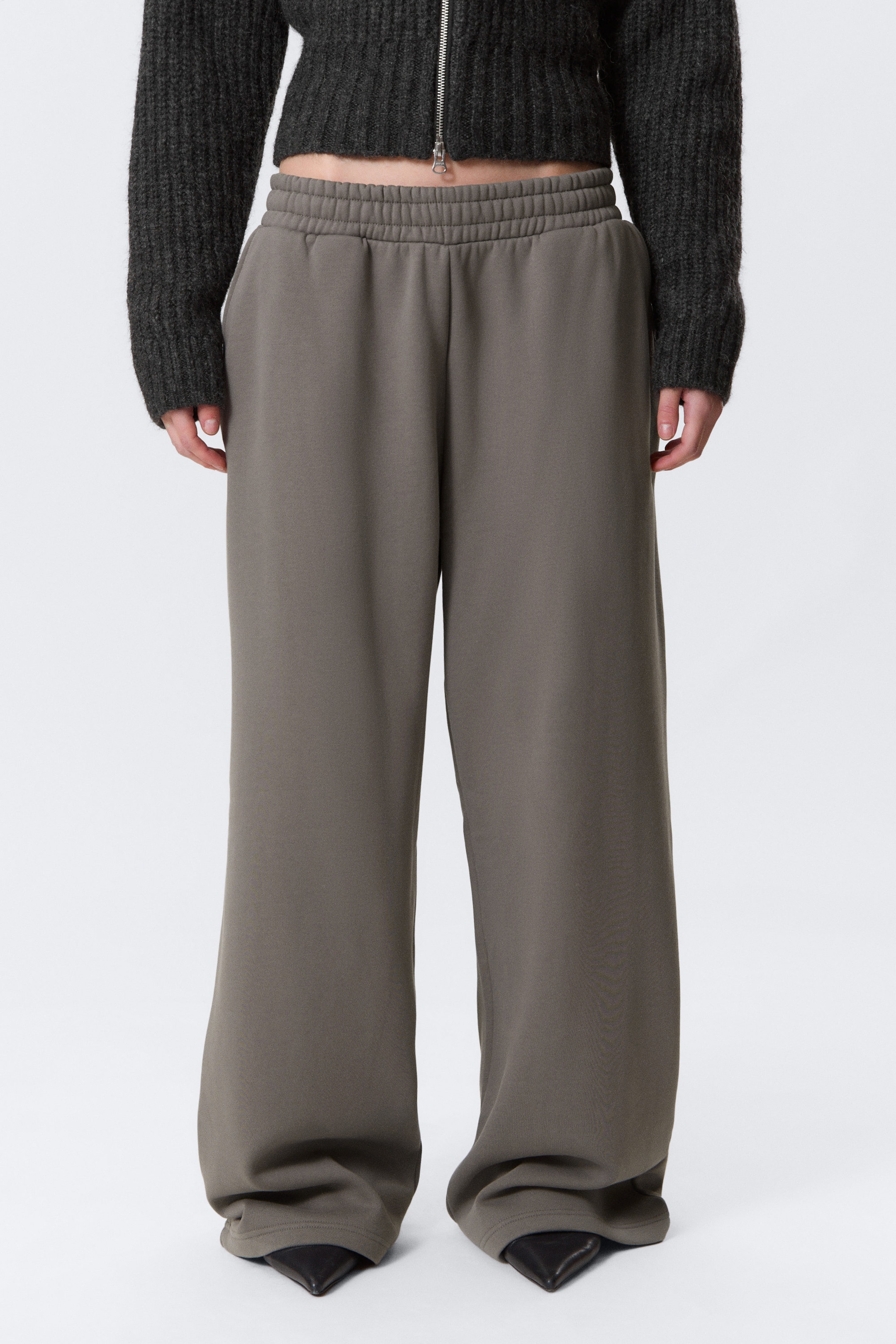 Grau - Lange, schwere Sweatpants in lockerer Passform - 2