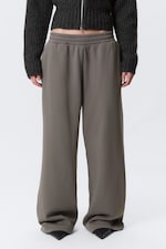 Grey - Loose Long Heavyweight Sweatpants - 1