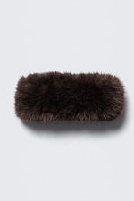 Dark Brown - Soft Faux Fur Headband - 1