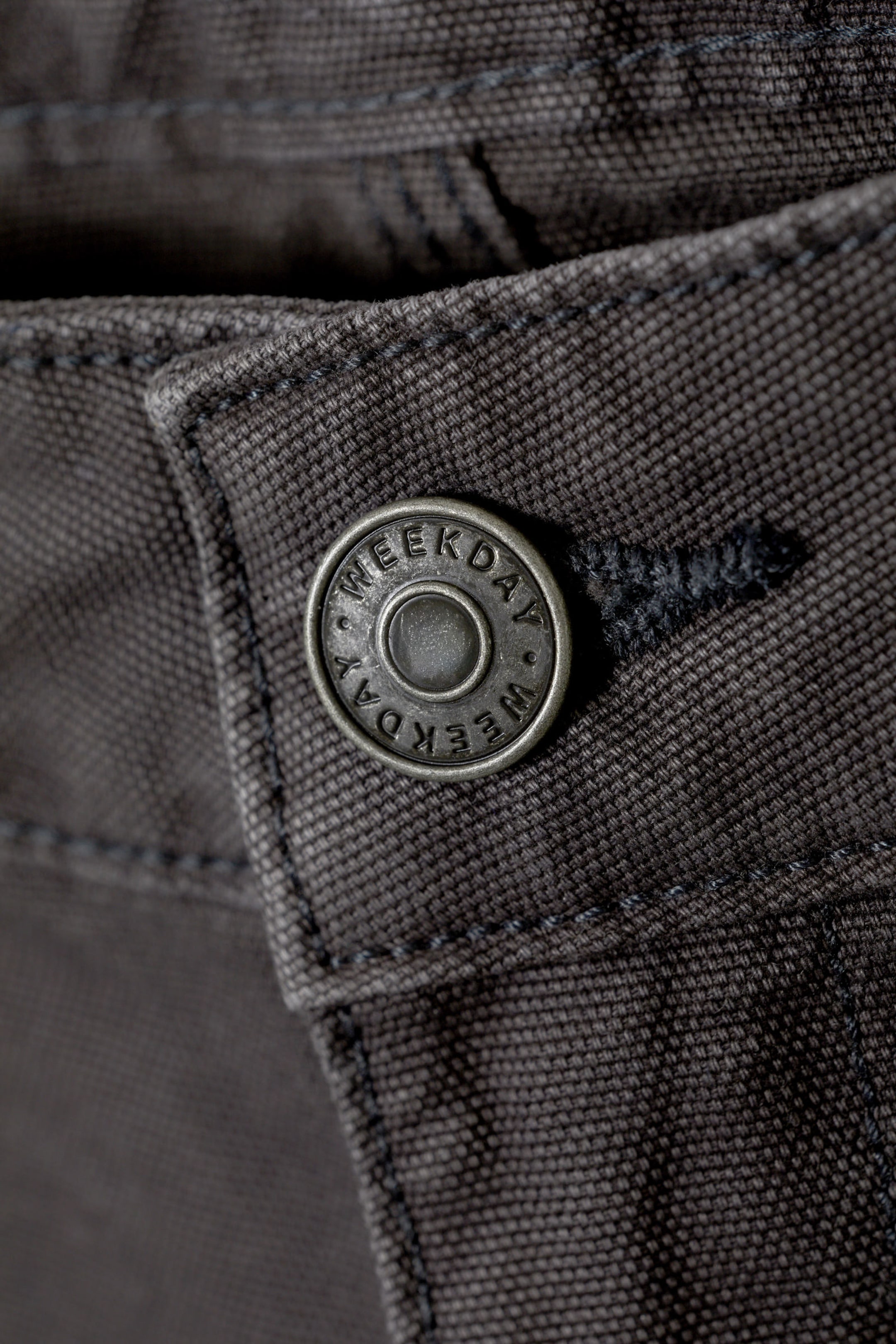 Dunkelgrau - Locker geschnittene Canvas-Hose - 2