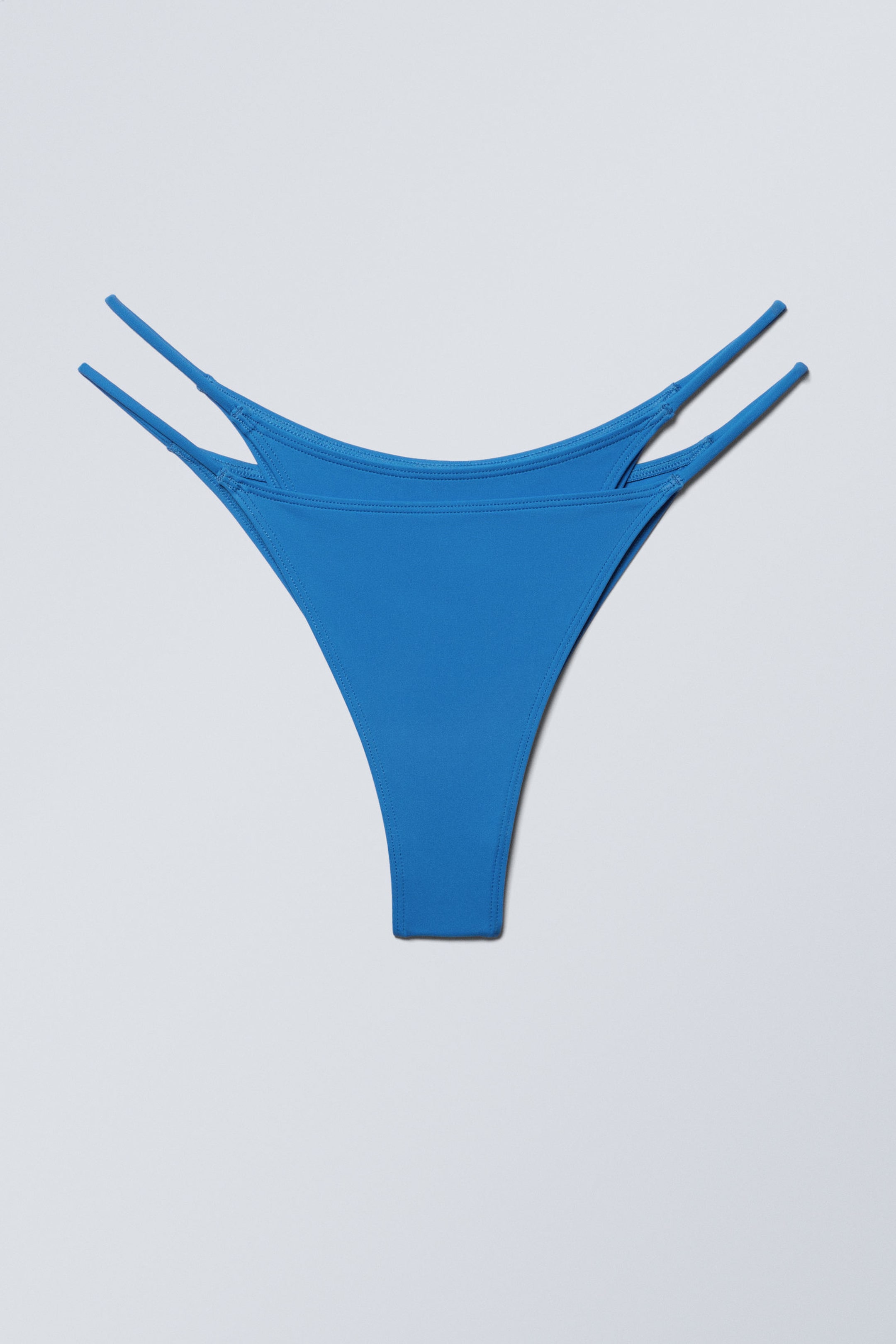 Bright Blue - Layered Brazilian Bikini Bottoms - 3
