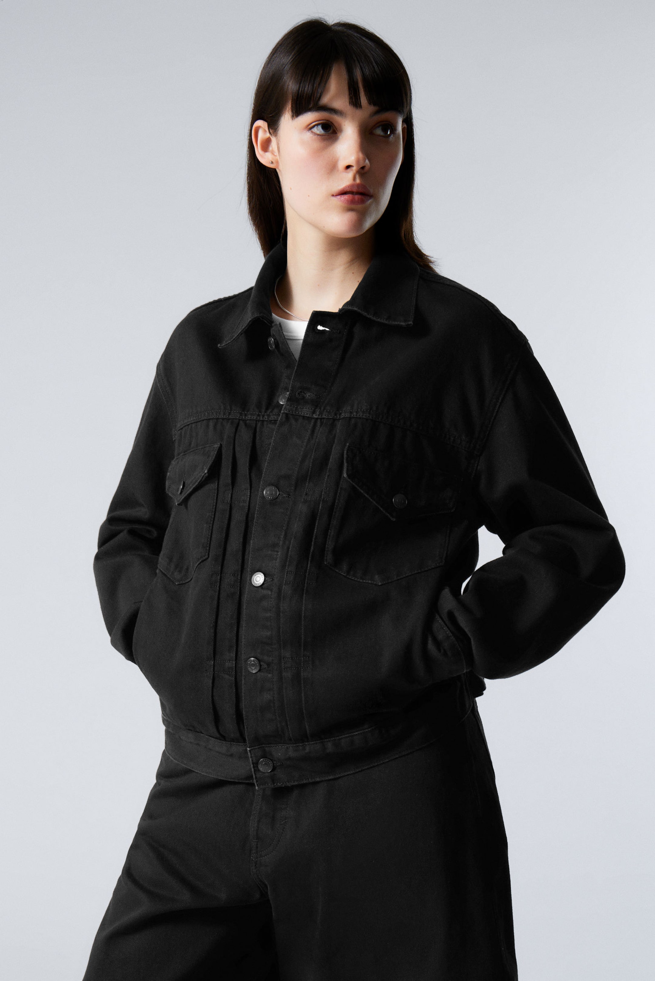 Black Rinse - Black - Relaxed Fit Denim Jacket - 6