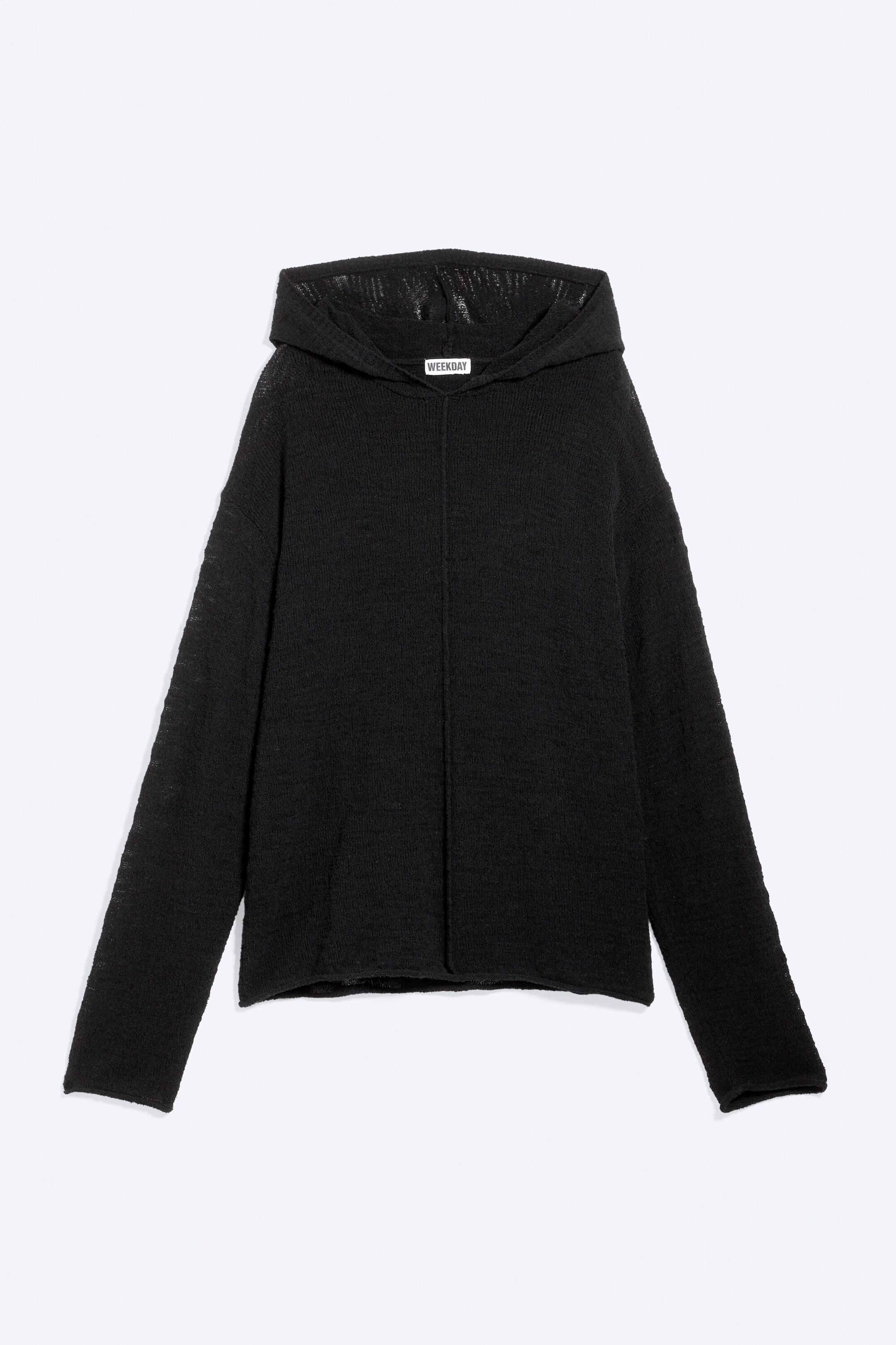 Zwart - Knitted Hoodie - 5