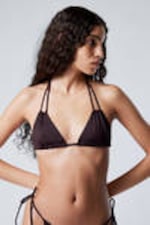 Dark Brown - Breeze Tie Bikini Top - 1