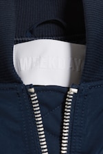 Navy Blue - Cropped Bomber Jacket - 5