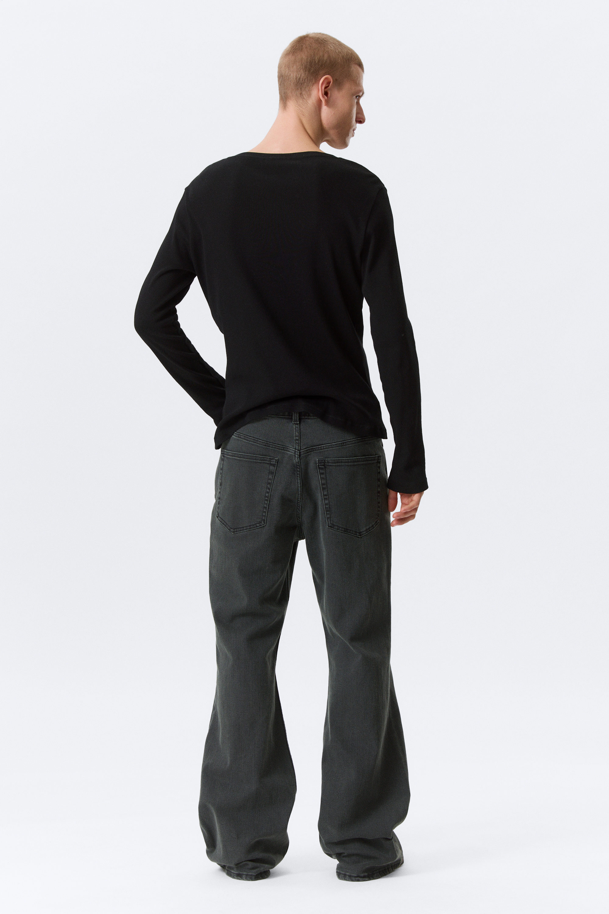 Elegie Black - Black - Mid Rise Regular Bootcut Leg Jeans - 3