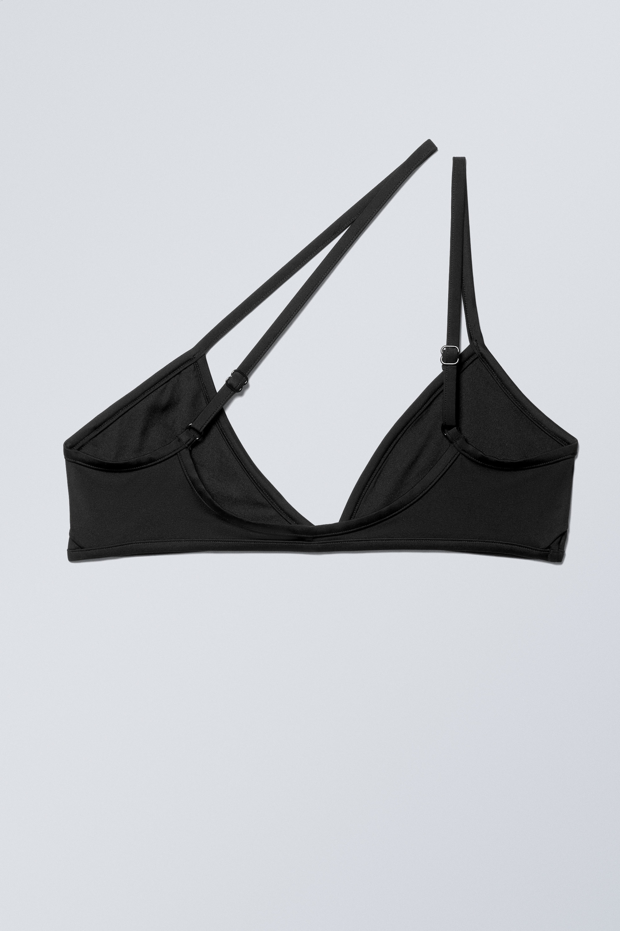 Black - Asymmetric Pullover Bikini Top - 1