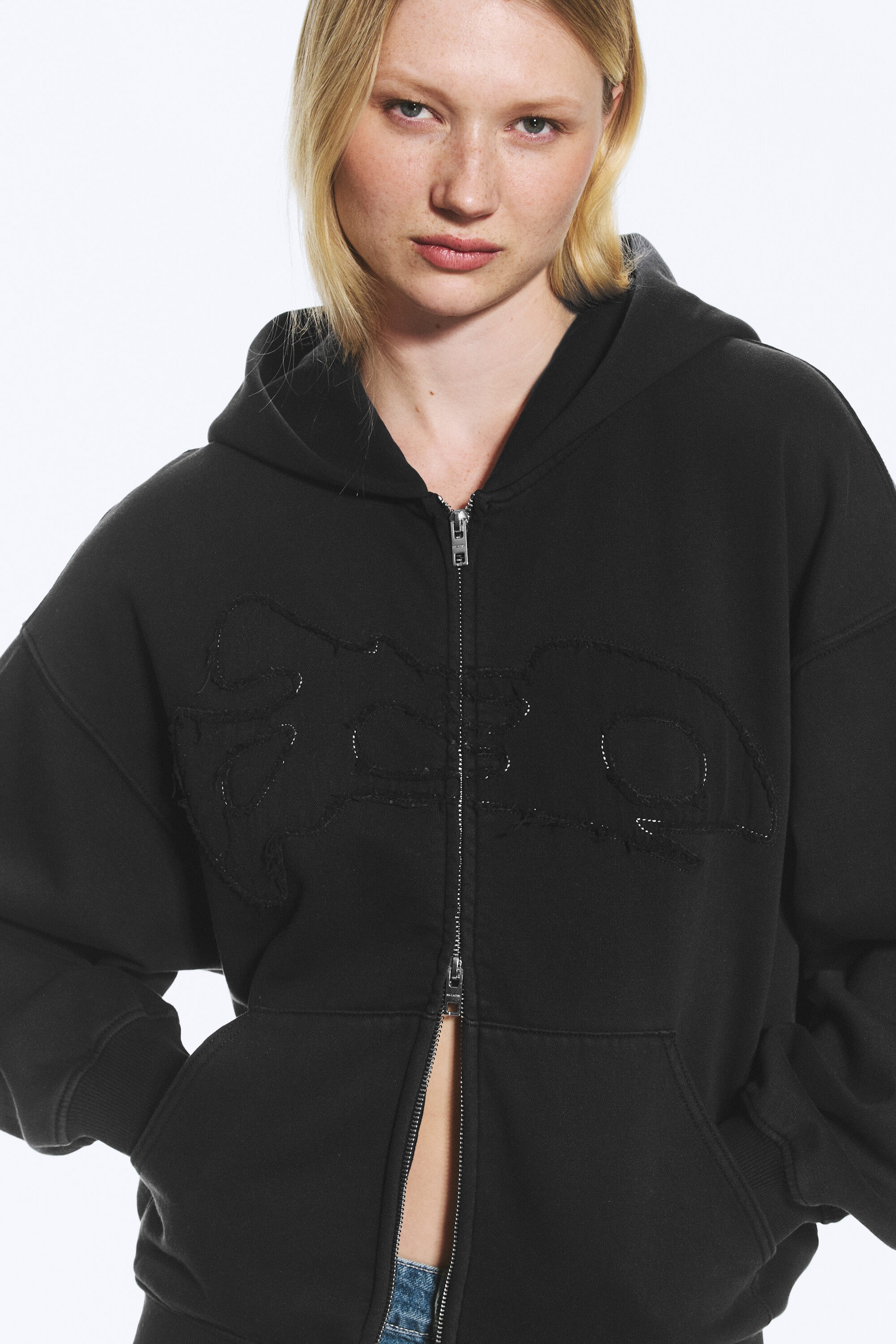 Dark Blue - Topstich hoodie - 2