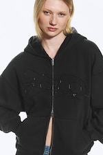 Dark Blue - Topstich hoodie - 1