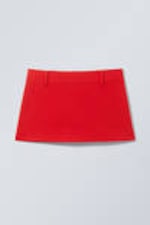 Rot - Minirock mit niedriger Taille - 3
