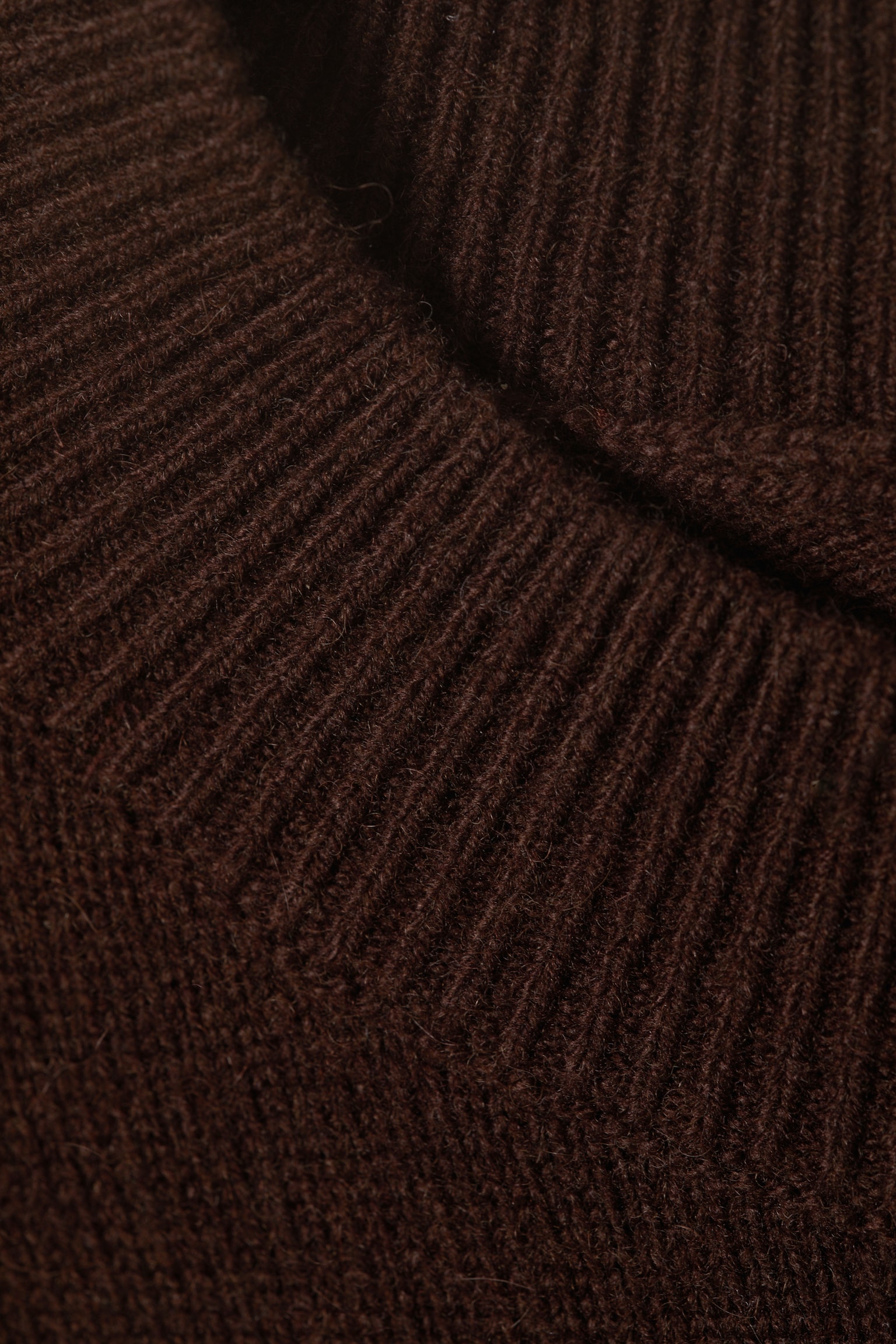 Regular Fit Wool-Blend Crew-Neck Sweater - Dark Brown/Black - 5