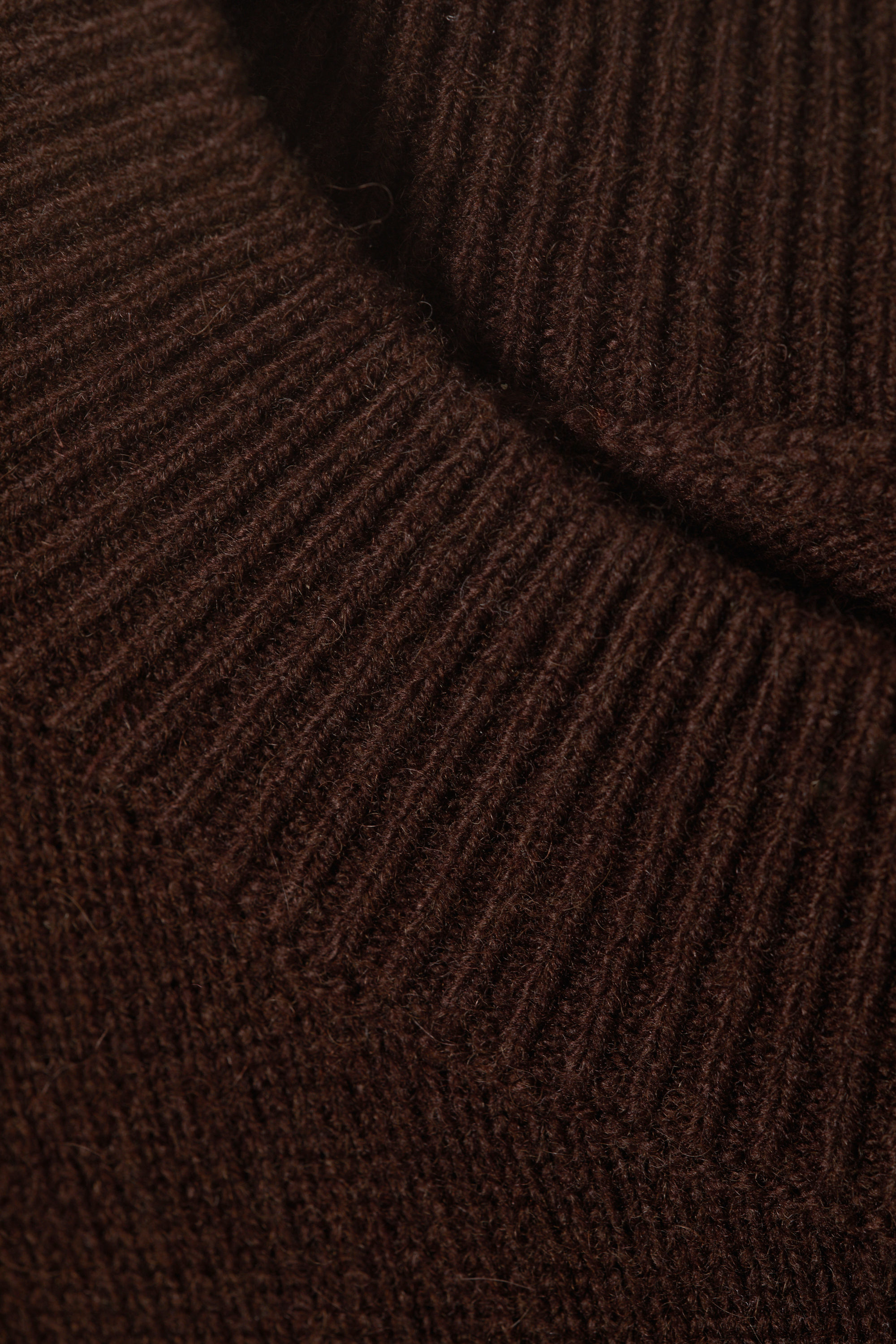 Mörkbrun - Tröja i ullblandning med rund hals - 6