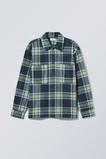 Blue check - Max Oversized Fleece Shirt - 0