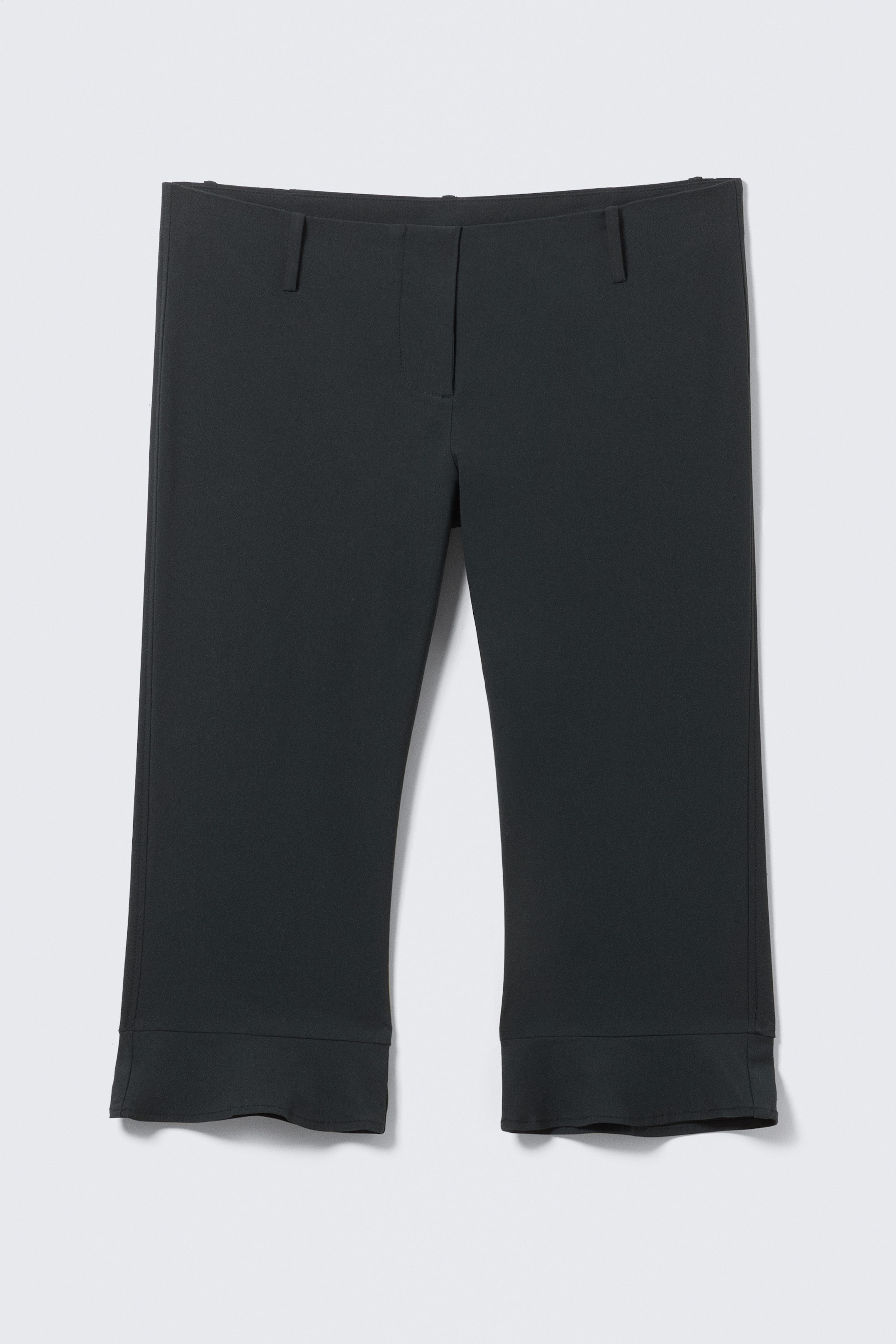 Schwarz - Maßgeschneiderte Caprihose mit mittlerer Bundhöhe - 5