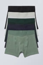 Green Blue Off-white Black - 5-pack Boxer Briefs - 0