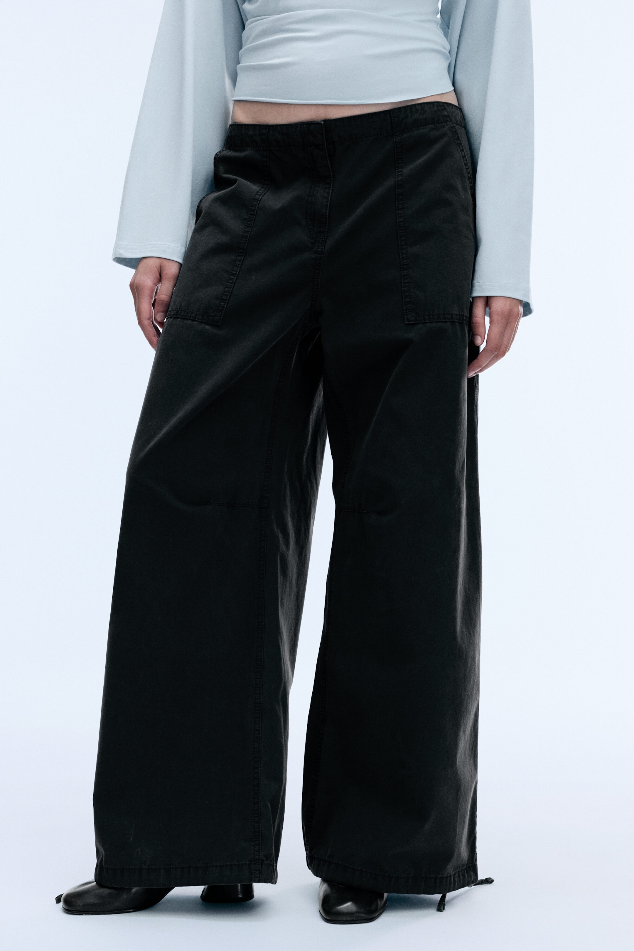Dark Grey - Drawstring balloon trousers - 2