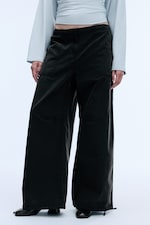 Dark Grey - Drawstring balloon trousers - 1