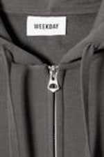 Grey - Boxy Midweight Zip Hoodie - 1