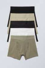 Black/Green/White/Grey/Red - 5-pack Boxer Briefs - 0