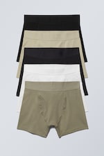 Black/Green/White/Grey/Red - 5-pack Boxer Briefs - 0