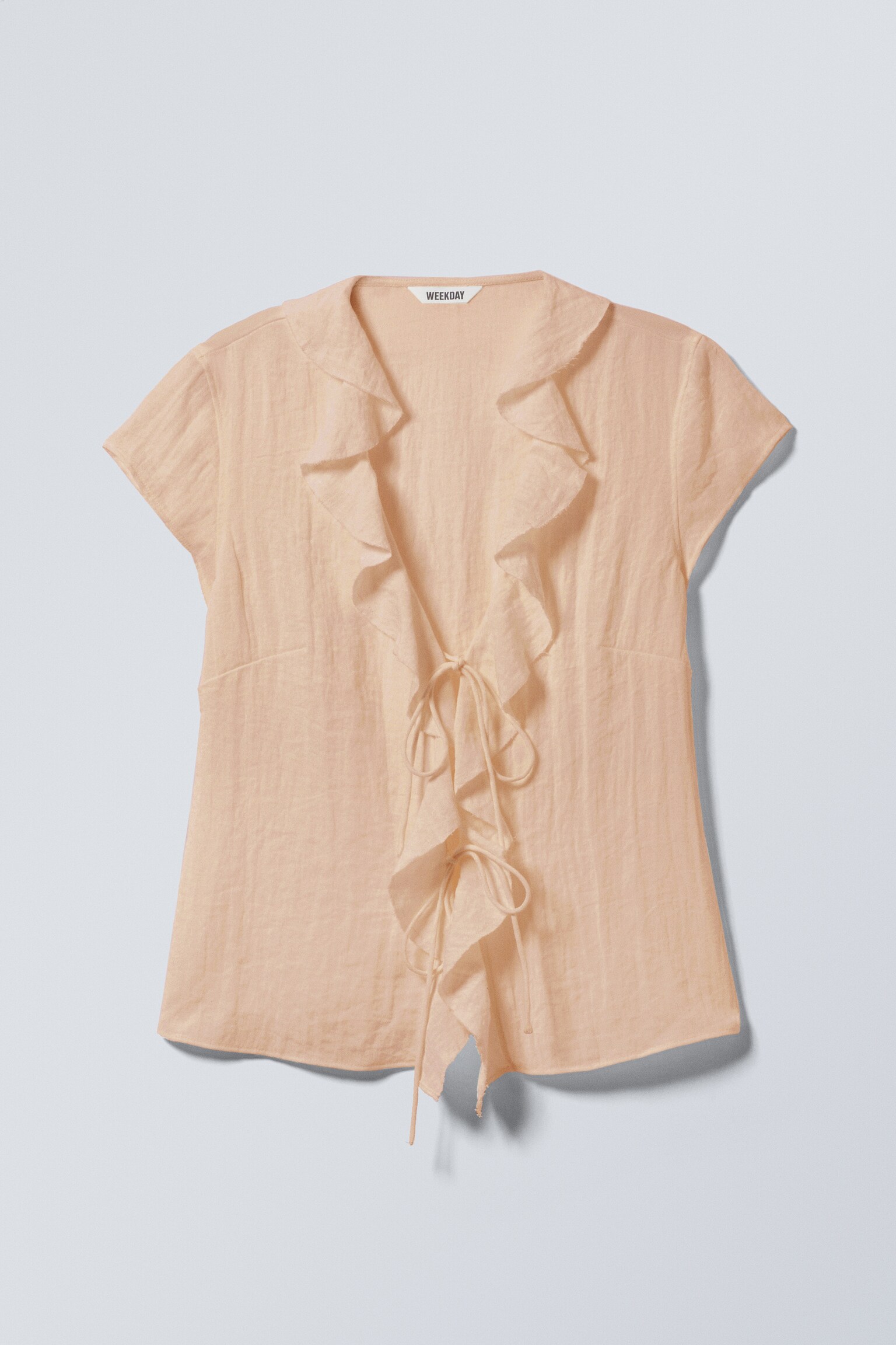 Top atado en el delantero y con volantes - Beige/Gris oscuro/Gris claro/Blanco